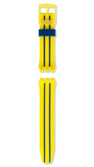 SWATCH PLAYERO Λουράκι σιλικόνης κίτρινο και μπλε 21mm ASUUJ400