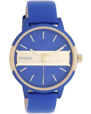 OOZOO Timepieces Ρολόι Γυναικείο Μπλε Δερμάτινο Λουράκι C11154