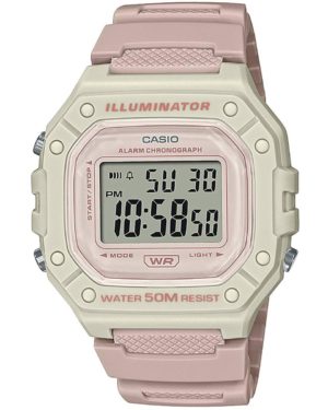 CASIO collection ρολόι γυναικείο ροζ καουτσούκ λουράκι W-218HC-4A2VEF