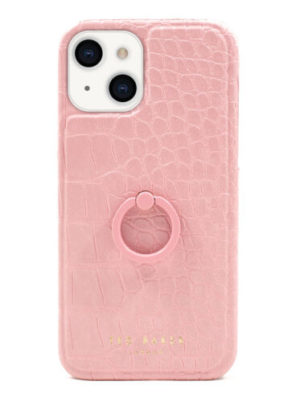 TED BAKER iPhone 13 Anti-Shock Finger Loop Back Cover Δερματίνης Croc Pink Ted Baker 83656