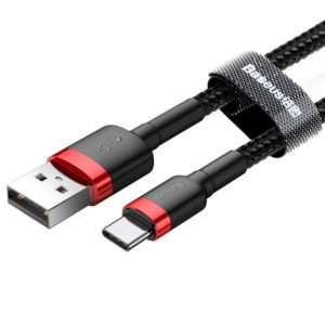 BASEUS Καλώδιο Φόρτισης USB-A to USB-C 3A 50cm Black-Red Baseus CATKLF-A91