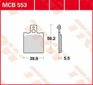 TRW οργανικά τακάκια MCB553 για YAMAHA TZR 125 91-95 / KTM GXE 50 88-95 1 σετ για 1 δαγκάνα