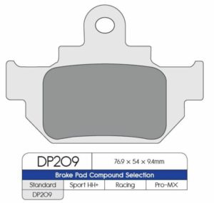 DP-Dunlopad μεταλλικά τακάκια DP209 για SUZUKI DR 600 S 85-89 / SUZUKI DR 600 R 85-89 1 σετ για 1 δαγκάνα