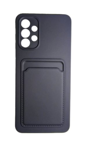 Θήκη Σιλικόνης Card Case Silicone Wallet Wallet with Card Slot Documents for Samsung Galaxy A13 5G Black