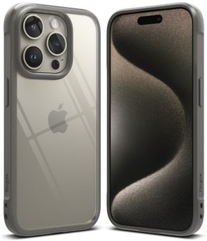 Θήκη Σιλικόνης Ringke Fusion Bold case with frame for iPhone 15 Pro Μax Clear Grey (FBD743E64)