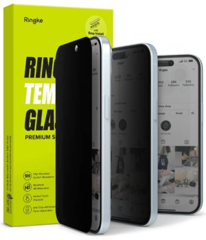 Γυαλί Προστασίας Ringke Privacy Tempered Glass Screen Protector Full Coveraged For iPhone 15 Plus jig Package (G4as117)