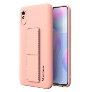 Θήκη Σιλικόνης Wozinsky Kickstand Case flexible silicone cover with a stand Xiaomi Redmi 9A pink