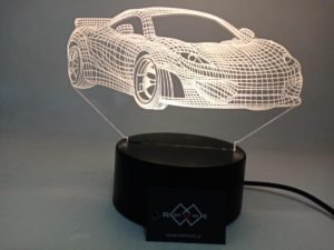 3D Led Ilussion Light αυτοκίνητο - φωτιστικό με καλώδιο USB & διακόπτη (H15cm, plexiglass-plastic)
