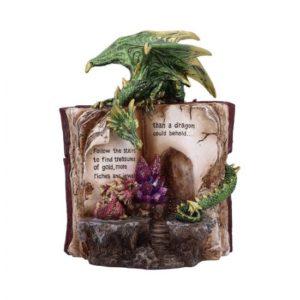 Hoard Finders Dragon with Book Crystal by Nemesisnow collection (20,8cm x 16cm x 13,7cm,polyresin)