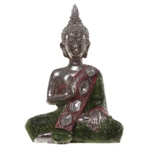 Βούδας καθιστός σε μεταλλικό χρώμα (13Χ9Χ5εκ. ρητίνη)