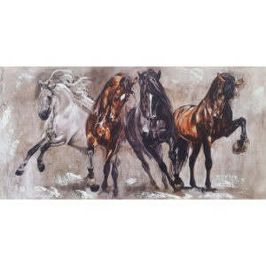 Πίνακας Σε Καμβά 4 Αλογα 120x60cm Marhome 94003