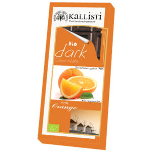Βιολογική Σοκολάτα Υγείας Kallisti ~ Πορτοκάλι 50 Γρ.