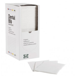 Οδοντιατρική πετσέτα 1ply χαρτί + 1ply πλαστικό 500τμχ (με κουτί) - Λευκό