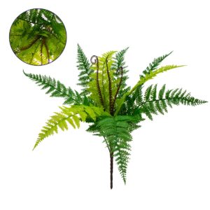 GloboStar® 78258 Τεχνητό Φυτό Μπουκέτο Διακοσμητικών Κλαδιών με Πράσινο Φύλλωμα Άγριας Φτέρης M60 x Υ40 x Π60cm