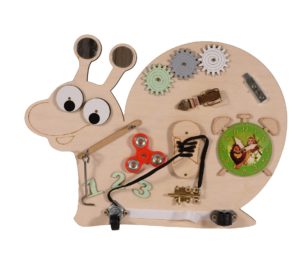 Moni Toys Ξύλινος Πίνακας Δραστηριοτήτων Montessori Wooden Board Snail 3800146224547