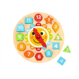 Tooky Toy Ξύλινο Παιχνίδι Ταξινόμησης Ρολόι, Clock Puzzle TL675