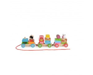 Moni Toys Ξύλινο Τρενάκι Φάρμα, Wooden Farm Train 2036, 3800146223038