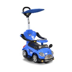 Moni Περπατούρα Αυτοκινητάκι με σκίαστρο και τιμόνι γονέα, Ride on Paradise Blue