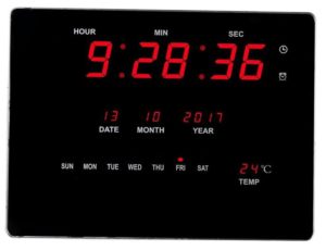 Ρολόι LED με ένδειξη Ημέρας, Ημερομηνίας, Ώρας & Θερμοκρασίας 23x16x2,2cm OEM LED Number Clock 2318