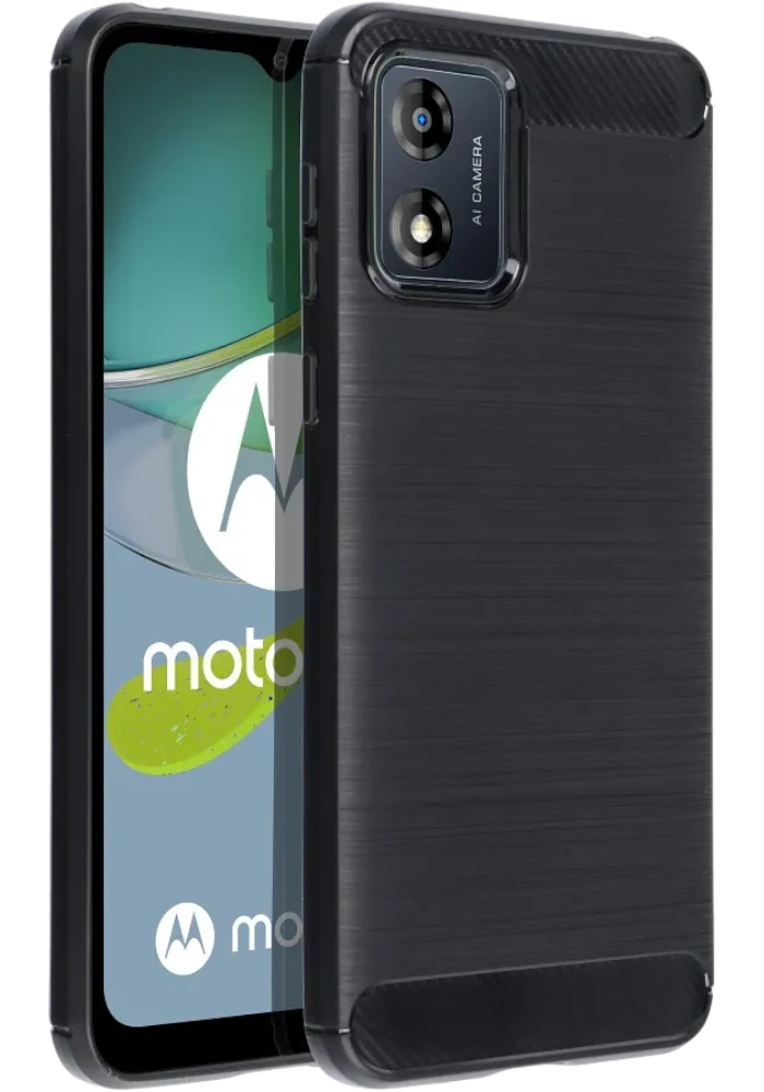 Carbon TPU case for Motorola Moto E13 Black