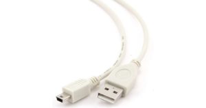 USB A 2.0 Male To Mini USB B Male 5pin White 1.8m Καλώδιο Φόρτισης GM-MINIUSB-WHITE