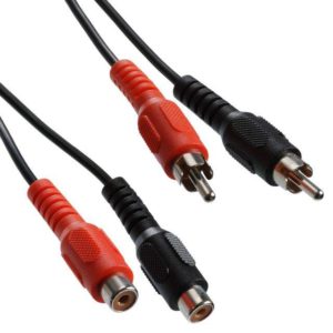 RCA 2 X MALE TO RCA 2 X FEMALE EXTENSION 3m CABLE AV-205-22N-3