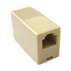 Telephone Cable Connector Female-Female RJ11 White Μούφα Τηλεφώνου 6p4c TEL 0008 6/4 CAB-T021