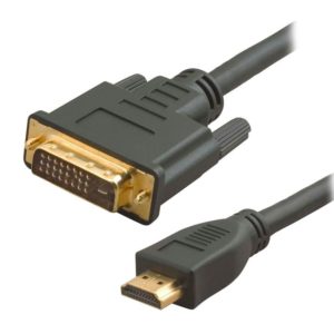 POWERTECH CAB-H046 HDMI MALE CABLE GOLD TO DVI D 24+1 MALE 10m