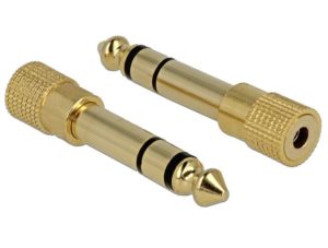 DELOCK ADAPTER GOLD JACK 3.5 STEREO FEMALE TO JACK 6.3 STEREO MALE 65361