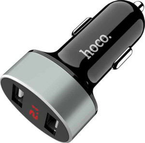 Hoco Car Charger Adaptor Mini Black 5V 2.1A 2 X USB Τροφοδοτικό Αυτοκινήτου Μαύρο Z26