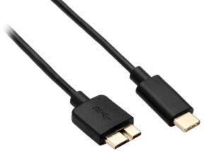 POWERTECH CAB-UC014 USB 3.1 TYPE C CABLE MALE TO USB MICRO B SUPERSPEED MALE BLACK 1m