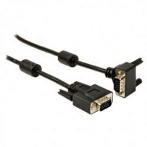 VALUELINE VLCP 59050B 5.00 VGA EXTENSION CABLE HD 15 MALE/FEMALE CORNER WITH FERRITE 5m