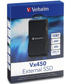 128Gb Σκληρός Δίσκος Εξωτερικός Verbatim Portable Black Disk Drive SSD Usb 2.0 - 3.0 VX450 47680