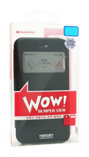 GOOSPERY MERCURY WOW BUMPER WALLET CASE BLACK iPHONE 7 ΘΗΚΗ ΚΙΝΗΤΟΥ ΜΑΥΡΗ ΠΟΡΤΟΦΟΛΙ WB-0090