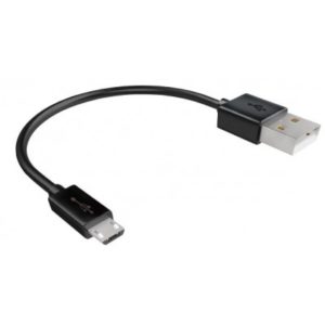 USB A 2.0 CABLE MALE TO MICRO USB B MALE CABLE BLACK 0.15m 3.3.17