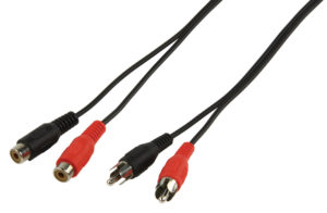RCA 2 X MALE TO RCA 2 X FEMALE EXTENSION 1.5m CABLE 451