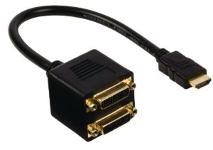 ADAPTOR HDMI MALE TO 2 X DVI 24+1 FEMALE GOLD CABLE-565