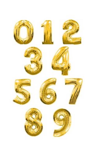 Μπαλόνια αριθμοί 45cm σε χρυσό χρώμα