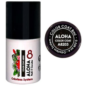 Ημιμόνιμο βερνίκι Aloha 8ml - Color Coat A8203 / Χρώμα: Dark Metallic Brown with Chameleon Shimmer (Σκούρο Μεταλλικό Καφέ με Chameleon Shimmer)