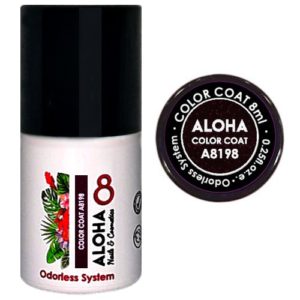 Ημιμόνιμο βερνίκι Aloha 8ml - Color Coat A8198 / Χρώμα: Dark Aubergine with Chameleon Shimmer (Σκούρο Μελιτζανί με Chameleon Shimmer)