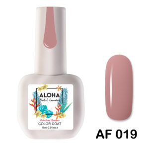 Ημιμόνιμο βερνίκι ALOHA 15ml - AF 019 / Χρώμα: Nude Ροζέ (Rosy Nude)