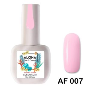 Ημιμόνιμο βερνίκι ALOHA 15ml - AF 007 / Χρώμα: Ροζ απαλό (Light Pink)