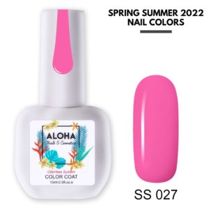 Ημιμόνιμο βερνίκι ALOHA 15ml - Χρώμα: SS 027 / Neon Azalea Pink