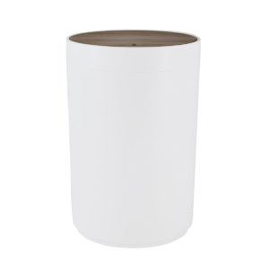 Χαρτοδοχείο Πλαστικό 5lt Με Καπάκι Bamboo Παλλόμενο Λευκό 18x18x26εκ