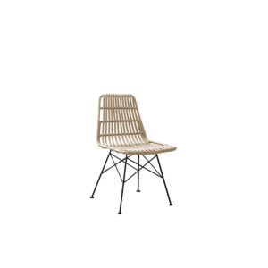 Καρέκλα SALSA Μεταλική Μαύρη/Wicker Φυσικό 48x59x80cm