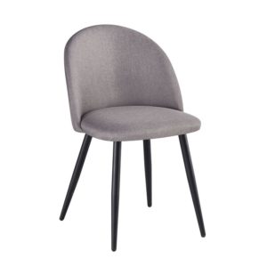 Καρέκλα Bella Μέταλλο Βαφή Μαύρο / Ύφασμα Sand Grey . Διάσταση: 50x57x81cm (Σετ 4 ΤΕΜ)