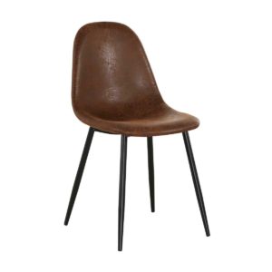 Καρέκλα CELINA Μεταλλική Μαύρη, Ύφ.Suede 45x54x85cm (Σετ 4 ΤΕΜ)