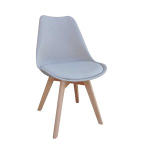 Καρέκλα MARTIN PP Γκρι (Ξύλινο πόδι) 49x57x82cm (Σετ 4 ΤΕΜ)