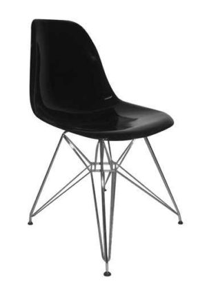 Καρέκλα Art Χρώμιο/PP Μαύρο Συσκ.4τμχ 46x55x82cm