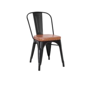 Καρέκλα Μεταλλική Μαύρη RELIX Matte/PU Κάθ.Camel 45x51x82cm